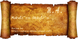 Mahács Abbás névjegykártya